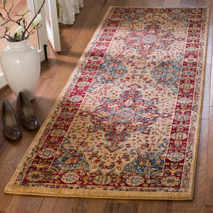 Safavieh Kashan Rug Collection KSN305K - Ivory / Red