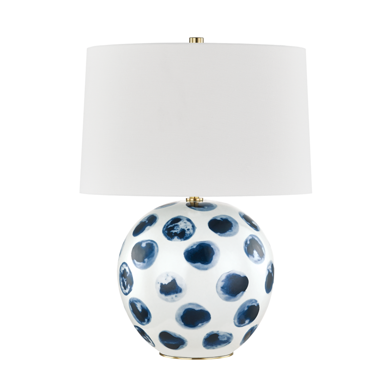 Hudson Valley Lighting 1 Light Table Lamp - White Bisque/Blue Dots