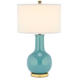 Safavieh Sky 27.5 Inch H Blue Ceramic Paris Lamp-Light Blue