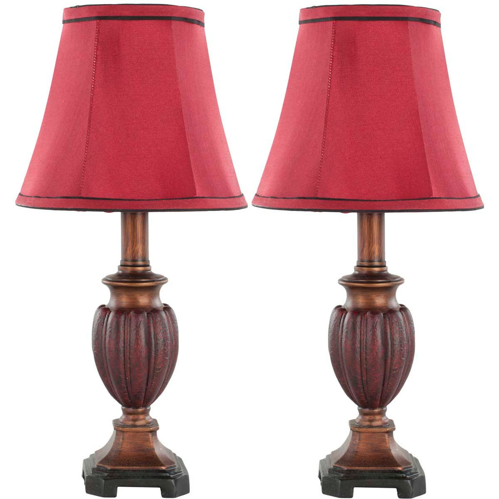 Safavieh Hermione 17 Inch H Urn Lamp-Red (Set of 2)