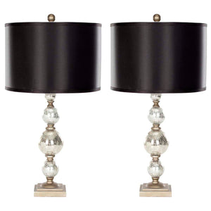 Safavieh Nettie 27 Inch H Mercury Glass Table Lamp-Ivory/Silver (Set of 2)