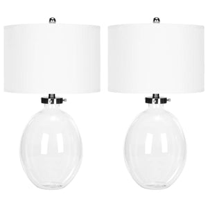 Safavieh Neville 26 Inch H Clear Glass Table Lamp-Clear (Set of 2)