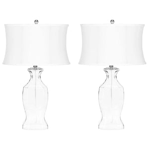 Safavieh Wendy 28 Inch H Glass Table Lamp-Clear (Set of 2)