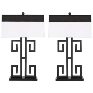 Safavieh Greek 28 Inch H Key Table Lamp-Black (Set of 2)