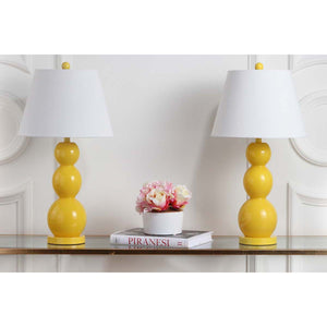 Safavieh Jayne 26.5 Inch H Three Sphere Glass Lamp - Yellow (Set of 2)
