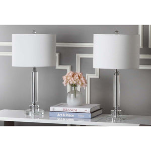 Safavieh Deco 24.5 Inch H Column Crystal Lamp-Clear (Set of 2)