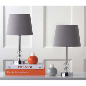 Safavieh Ashford 16 Inch H Crystal Dark Grey Lamp - Clear / Grey (Set of 2)