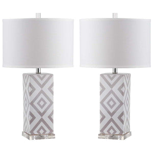 Safavieh Diamonds 27 Inch H Table Lamp-Grey (Set of 2)