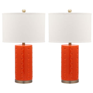 Safavieh Roxanne 26 Inch H Table Lamp-Orange (Set of 2)