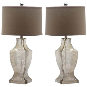 Safavieh Glass 29 Inch H Bottom Lamp-Ivory/Silver (Set of 2)