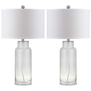 Safavieh Bottle 29 Inch H Glass Table Lamp-Clear (Set of 2)