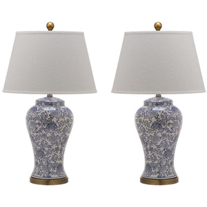 Safavieh Spring 29 Inch H Blossom Table Lamp-Blue/White (Set of 2)
