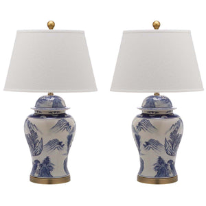 Safavieh Shanghai 29.5 Inch H Ginger Jar-Blue/White (Set of 2)