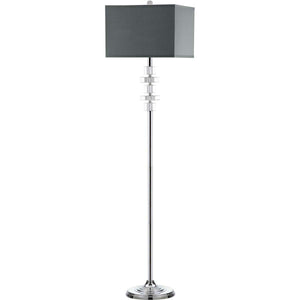 Safavieh Times 60.5 Inch H Square Floor Lamp-Clear/Chrome