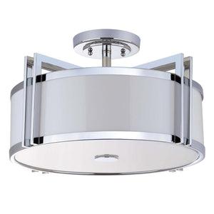Safavieh Dark Grey 3 Light Chrome 17 Inch Dia Semi Flush-Chrome