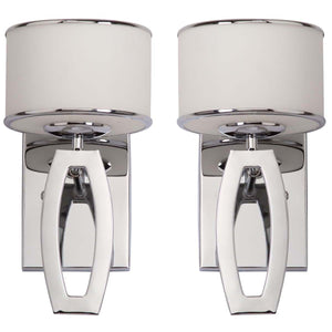 Safavieh Lenora 2 Light Chrome 12.75 Inch H Drum Sconce-Chrome (Set of 2)