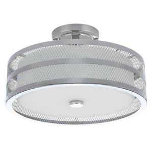 Safavieh Greta 3 Light Chrome 15.75 Inch Dia Veil Semi Flush-Chrome
