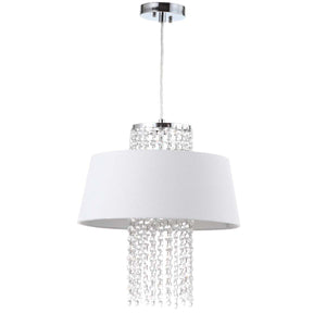 Safavieh Cadenza 3 Light Chrome Beaded 16 Inch Dia Pendant-Chrome