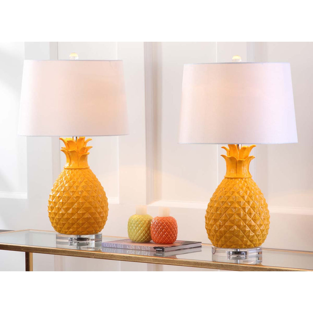 Safavieh Kelly 25.5 Inch H Table Lamp-Yellow (Set of 2)