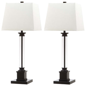 Safavieh Davis 30.5 Inch H Table Lamp-Black/Clear (Set of 2)