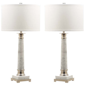 Safavieh Colleen 31 Inch H Table Lamp-White Marble (Set of 2)