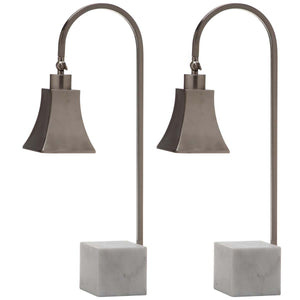 Safavieh Charley 26 Inch H Desk Lamp-Nickel/White Marble (Set of 2)