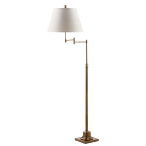 Safavieh Ingram 68.5  Inch H Adjustable Swivel Floor Lamp - Brass