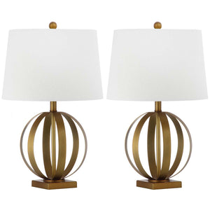 Safavieh Euginia 24.5 Inch H Sphere Table Lamp-Gold (Set of 2)
