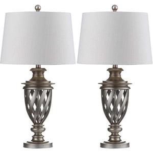 Safavieh Byron 28.5 Inch H Urn Table Lamp-Antique Silver (Set of 2)