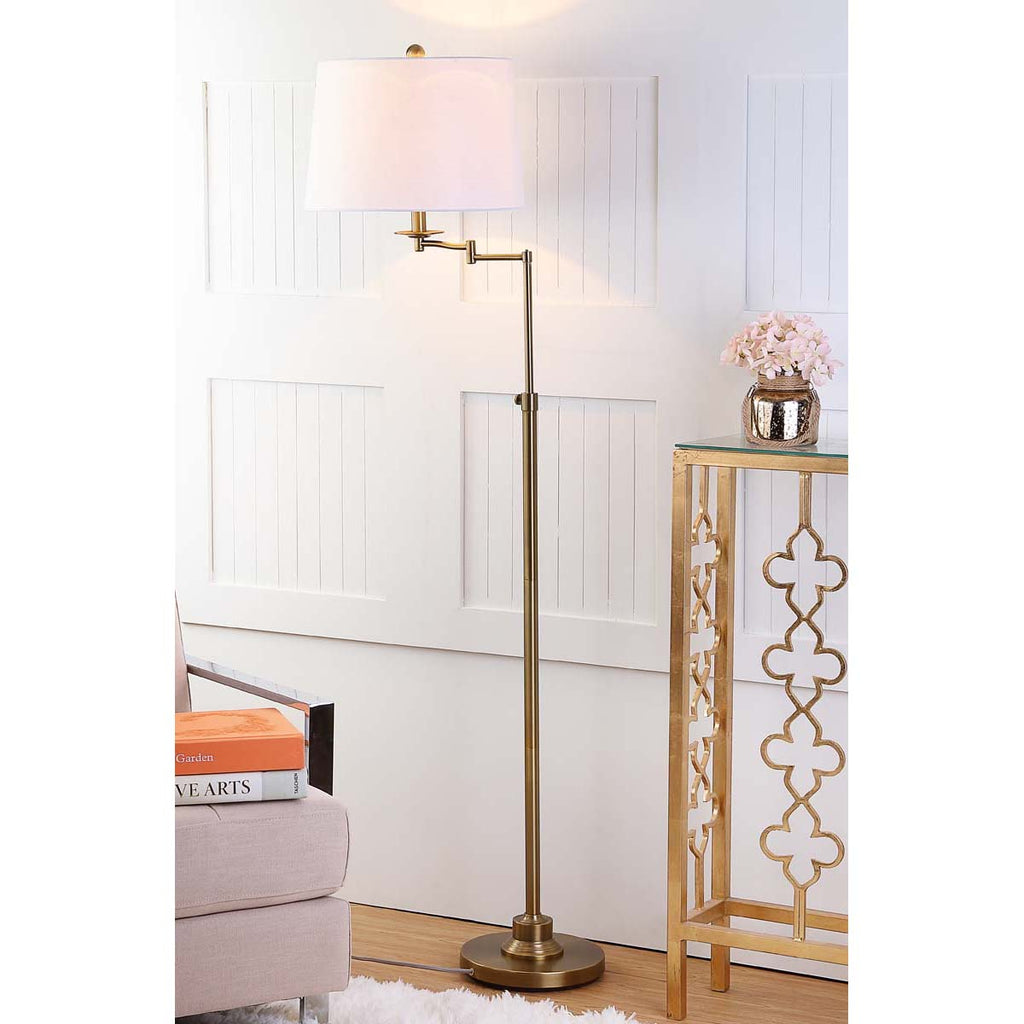 Safavieh Nadia 64.25 Inch H Adjustable Floor Lamp-Gold
