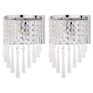 Tilly Chrome 10 Inch H Beaded Wall Sconce (Set of 2) | Safavieh - LIT4433