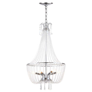 Safavieh Berlin 6 Light Chrome 17.5-Inch Dia Adjustable Glass Beaded Chandelier - Chrome