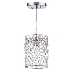 Safavieh Vega Chrome Beaded 6  Inch Dia Adjustable Pendant-Chrome/Clear