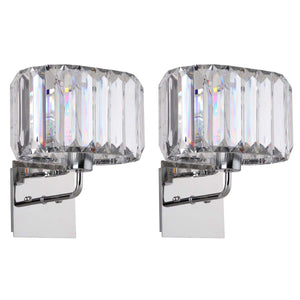 Athena Chrome 11.25-Inch H Acrylic Wall Sconce (Set of 2) | Safavieh - LIT4485