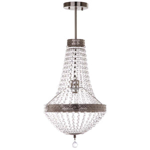 Safavieh Shirley Grand 1 Light 11.75 Inch Dia Pendant-Nickel/Clear