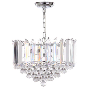 Safavieh Hampton 2 Light Chrome 16.5 Inch Dia Glass Pendant-Chrome/Clear