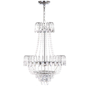 Safavieh Sonja 3 Light Chrome 18 Inch Dia Pendant-Chrome/Clear