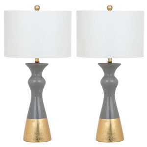 Safavieh Iris 30.5 Inch H Table Lamp-Grey/Gold (Set of 2)