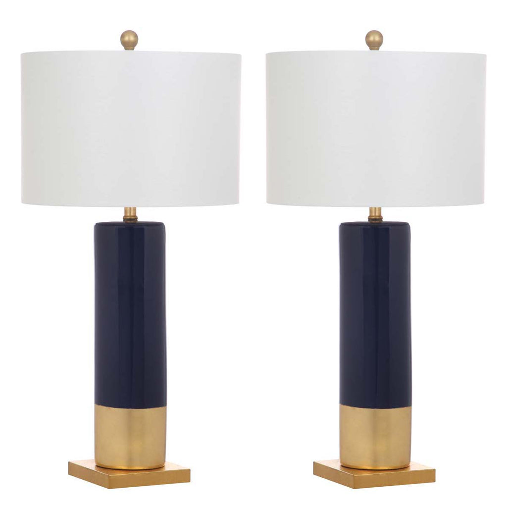 Safavieh Dolce 31 Inch H Table Lamp-Navy/Gold (Set of 2)
