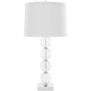 Safavieh Amanda 31 Inch H White Crystal Glass Globe Lamp - White