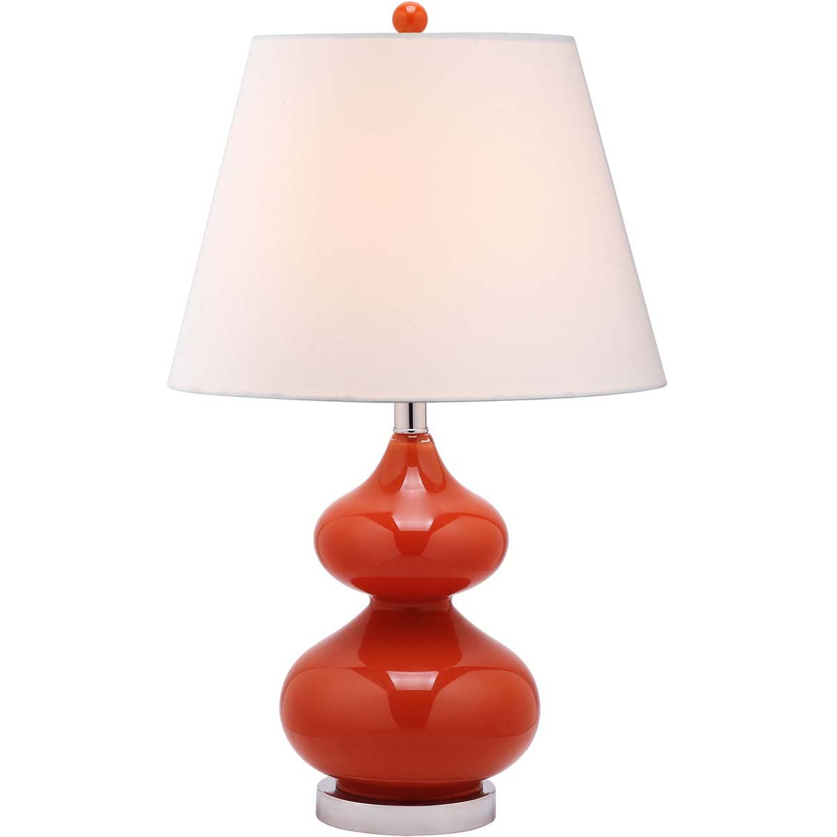 Safavieh Eva 24 Inch H Double Gourd Glass Lamp - Orange, image size:1200x1200