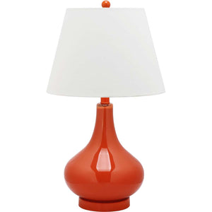 Safavieh Amy 24 Inch H Gourd Glass Lamp - Orange