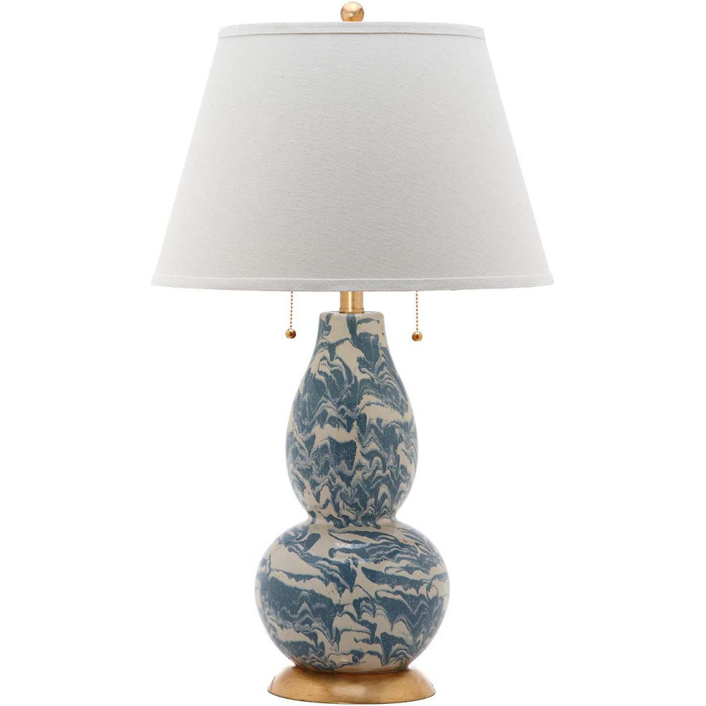 Safavieh Color Swirls  28 Inch H Glass Table Lamp - Blue / White
