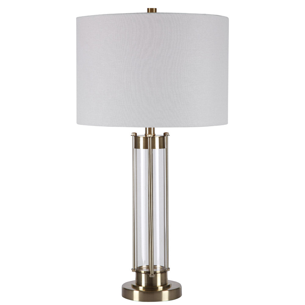 Home Decor Glass Base Table Lamp - Brass