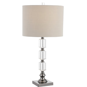 Home Decor Stacked Crystal Separated By Dark Antique Nickel Accents Table Lamp