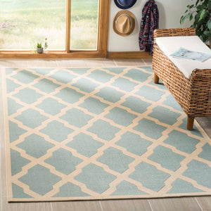 Safavieh Linden 100 Rug Collection LND122K - Aqua / Cream