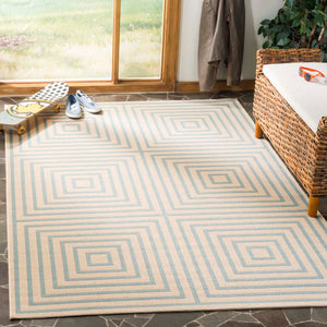 Safavieh Linden 100 Rug Collection LND123L - Cream / Aqua