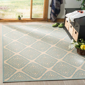 Safavieh Linden 100 Rug Collection LND132L - Cream / Aqua