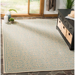 Safavieh Linden 100 Rug Collection LND134L - Cream / Aqua