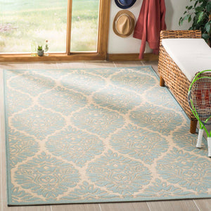 Safavieh Linden 100 Rug Collection LND135L - Cream / Aqua